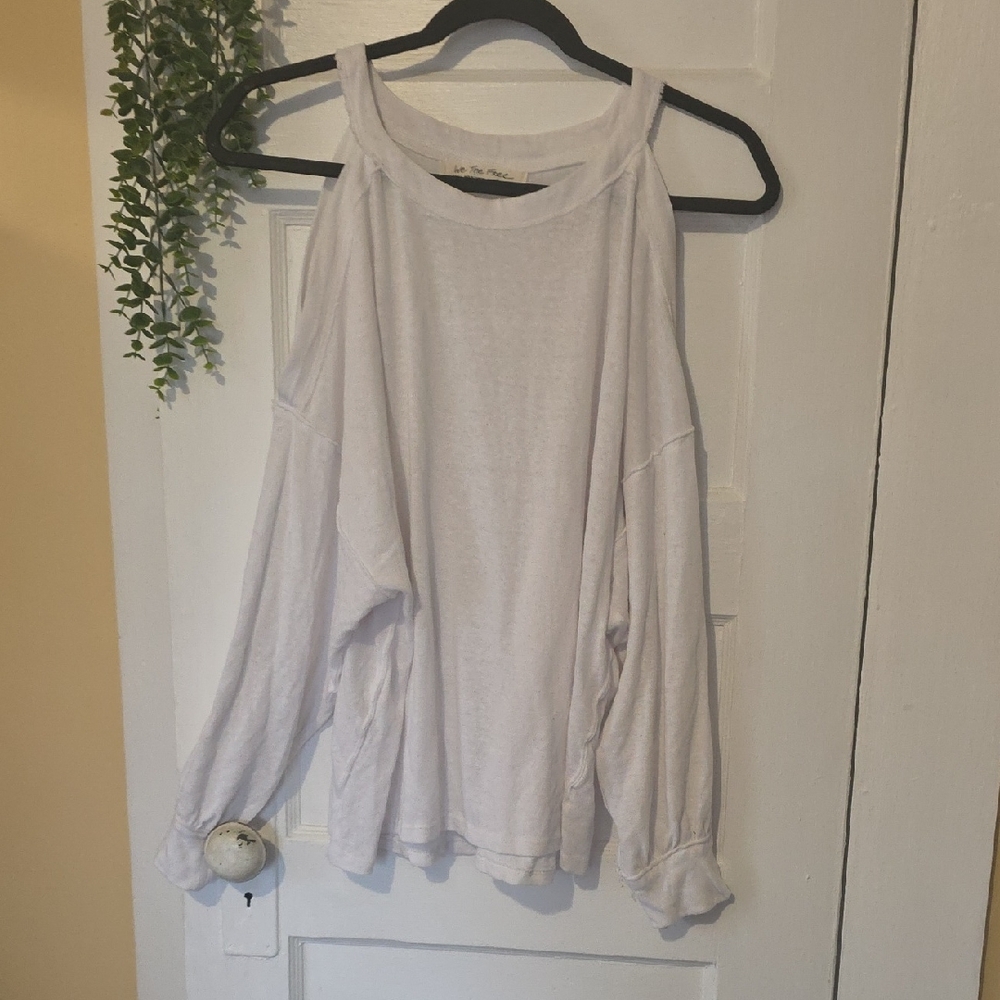 We The Free White Cold Shoulder Sweatshirt